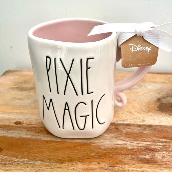NWT Rae Dunn Disney Tinkerbell Pixie Magic White Pink Ceramic Tinker Bell Mug - Picture 2 of 12